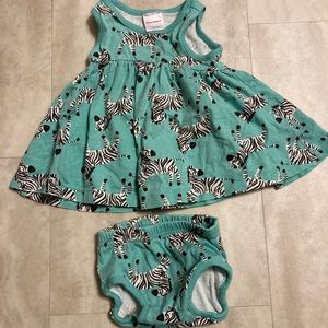Hanna Andersson Zebra Baby Dress, 60cm or 3-6 months